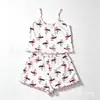 Conjunto nuevo estilo estampado, con lindos estampados de cerezas, colores lisos y un cómodo conjunto de pijama tipo camisola adornado con un lazo para estar en casa.