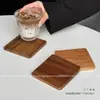 Posavasos de Madera de Acacia Estilo Retro Soporte Cuadrado para Copa de Vino Almohadilla Aislante para Taza de Té Casera Taza de Agua Creativa Taza de Café Almohadilla Antiescaldado