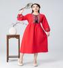 Vestido longo estilo étnico Xizang Yunnan bordado algodão linho vestido branco vestido de fotografia de viagem de férias Roupas femininas de viagem Novo