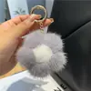 Amuletos para Bolsos Pequeños de Piel de Visón Genuino al por Mayor, Colgantes de Llavero de Peluche de Lujo de Gama Alta para Coche, Regalos Creativos