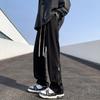 Pantalones Casuales para Hombre Verano Nuevo Estilo Americano Vibe High Street Cremallera Abertura Pantalones Marca de Moda Sueltos Rectos para Hombre