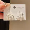 Dulce Lenguaje de Flores de Perla~Pendientes de Cristal de Zirconia y Perla Estilo Francés, Pendientes Frescos, Dulces y Elegantes, Pendientes de Nicho de Lujo Ligero para Mujer