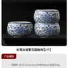Xícara de Chá Azul e Branca com Padrão de Lótus, Xícara Mestra de Cerâmica Pintada à Mão Jingdezhen, Xícara Única para Conjunto de Chá Kung Fu