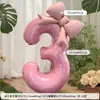 Sesión de Fotos de Cumpleaños para Niña Globo con Número de Lazo Rosa Accesorios Infantiles Decoración de Fiesta Decoración de Escenario Sesión de Fotos