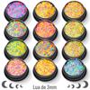 Conjunto misto de lua 3mm transfronteiriço joia de unha gradiente pó laser pó de cebola dourado material de gel para unhas atacado