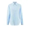 Nueva Blusa de Lino Ligeramente Arrugado para Mujer, Manga Larga, Cuello Campana, Botones, Corte Holgado, Protección Solar, Nueva Colección Verano-Otoño 2026