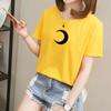 2904 # Camiseta de Manga Curta para Mulheres, Versão Coreana Solta para Estudantes (95% Algodão 5% Elastano) (Novo Tamanho XXL)