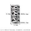 Plata de ley S925 cuentas de cubo de dinero de vid cuentas teñidas de negro vintage cuentas sueltas rectas accesorios de cuerda trenzada accesorios para pulsera DIY