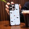 Suministro Exclusivo Transfronterizo de Funda para Teléfono de Perro Salchicha de Dibujos Animados a Cuadros Azules y Blancos para Apple 17Pro Funda de iPhone de Alta Calidad
