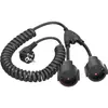 Cable de resorte espiral de acero para muelles de PU estándar europeo Cable de resorte telescópico Cable de resorte de enchufe alemán Cable de extensión espiral uno a dos