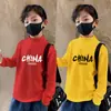 Y2328 # Camiseta Básica de Cuello Alto para Niños Manga Larga Otoño e Invierno 2025 Nuevo Estilo Top Térmico de Terciopelo por Ambos Lados