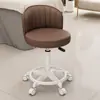 Taburete giratorio de altura ajustable con ruedas, taburete redondo con respaldo, silla de maquillaje, taburete de peluquería, taburete de tocador, tocador