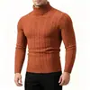 Suéter de cuello alto de punto trenzado transfronterizo nuevo para hombre, otoño e invierno, elegante, ajustado, cálido y adecuado como capa base