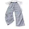 Pantalones de Cuadros Estilo Americano con Pliegues para Trabajo para Hombre, Pantalones de Verano Ligeros Transpirables Frescos de Seda de Hielo, Pantalones Casuales Sueltos con Caída