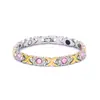 Pulsera de cruz de estilo popular europeo americano con cierre magnético desmontable para mujer, incrustada con diamantes, pulsera de adsorción magnética