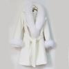 Casaco de Lã de Comprimento Médio Elegante Estilo Coreano Inverno Novo Roupa Feminina Casaco com Gola de Lã Imitação Raposa