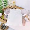2026 Versión Coreana Nuevo Estilo Manga Abullonada Camiseta para Niñas Manga Corta Verano Malla Patchwork Camiseta Básica para Niñas Pequeñas Venta al por Mayor