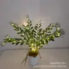 Luz de Noche de Planta Artificial Transfronteriza con Batería y Doble Uso USB, Lámpara de Escritorio de Planta Verde en Maceta Luz Decorativa