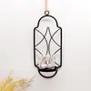 Portavelas de Hierro Dorado Nórdico Transfronterizo para Pared con Bandeja Decoración de Pared Simple Adorno Colgante Geométrico Dropshipping