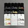Venta a largo plazo de la serie Corteiz Devil Island, con un estampado de logo de letras en una camiseta de cuello redondo y manga corta, un estilo de algodón ajustado para ventas transfronterizas