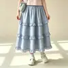 Conjunto de Duas Peças Pulôver Dopamina Estilo Coreano para Meninas, Novo Conjunto de Duas Peças Saia Color Block de Verão para Crianças Maiores, Tendência