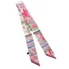 Estilo Ocidental Moderno Longa Faixa Verão Novo Rosa Feminino Lenço de Seda Gravata Bolsa Fita Faixa de Cabelo Feminino Gravata Cabelo Curto Decoração de Cabelo