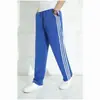 Conjunto de Cardigã Azul Marinho de Manga Longa Masculino e Feminino Primavera e Outono Corrida Matinal Esportes de Corrida Três Barras Conjunto Casual de Duas Peças para Casal