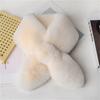 Bufanda de Peluche de Conejo Imitación Amor para Mujer Invierno Cálida Versátil Cruzada Doble Cara Peluche Juvenil Piel Sintética Bufanda Corazón de Melocotón