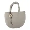 Nueva colección Otoño/Invierno 2026: Bolso de mano minimalista de color liso para mujer, bolso tote pequeño, adecuado para el trabajo y los desplazamientos, bolso acolchado de algodón estilo coreano