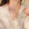BaObAo Diseño Original Plata de Ley Rosa Zodiaco Serpiente Granate Collar para Mujer Estilo Francés Lujo Ligero Alto Nivel