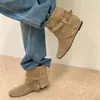 Punta Cuadrada Estilo Nuevo Pantalón Pierna Hebilla Retro Botas Moda Otoño Invierno Nicho Botines Botines Estilo Coreano Botas de Montar 2026
