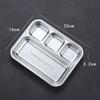 Plato para Barbacoa estilo Coreano 304 con Plato de Sabores de Tres Compartimentos Drenaje Plato para Dumplings Plato Picante Plato para Barbacoa Plato para Bistec