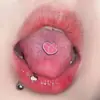 Aceite para uñas de doble lengua de amor acero inoxidable acero de titanio joyería de lengua de nicho joyería de perforación caliente transfronteriza ventas directas de fábrica