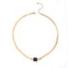 Collar de diamantes cuadrados creativos transfronterizos para mujer, cadena de clavícula, collar corto simple japonés y coreano, joyería
