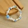 Pulsera de cerámica de Jingdezhen, nueva y que no se decolora, para estudiantes mujeres, pulsera de cuentas de estilo antiguo, pulsera de cerámica fresca y moderna