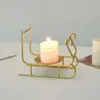 Portavelas Decorativos Navideños Estilo Nórdico Adornos Bandeja de Velas de Hierro Forjado para el Hogar Accesorios de Mesa de Comedor de Restaurante Atmósfera Romántica