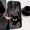 Estilo Dulce y Fresco Juguetón Gatito Negro Funda para Teléfono Móvil Iphone18Promax Venta al por Mayor Cubierta Protectora Anti-Caída Impresa en Alta Definición