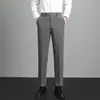 Pantalones Cortos Casuales para Hombre, Pantalones de Vestir Rectos Ajustados para Hombre con Caída, Pantalones de Traje de Negocios, Corte Ajustado