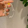 Pulsera de Cuentas con Rostro Sonriente de Pareja Joyería de Mano de Nicho para Hombres de Verano Pulsera de Cuentas de Perlas de Imitación Pulsera Geométrica