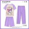 Conjunto de Pijama de Tres Piezas para Niños, Shorts de Manga Corta, Pantalones Largos, Pantalones Casuales Lindos de Dibujos Animados, Ropa para Padres e Hijos, Ropa de Casa para Niños Tallas Mediana y Grande, Moderno