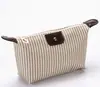 Bolsa de Maquiagem Portátil, Bolsa de Armazenamento Listrada, Bolsa de Mão Elegante, Disponível em Várias Cores, Leve e Dobrável, Essencial para Viagens de Negócios e Viagens