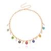 Collar con colgante de flor de cristal de colores, cadena de forma sencilla, estilo nicho de joyería europea y americana para mujer, con explosivos transfronterizos de alto nivel.