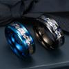 Anillo Nacional de Moda con Patrón de Dragón de Acero Inoxidable para Hombres y Mujeres Acero Titanio Diseño Nicho Joyería de Pareja Anillo para Año del Dragón
