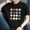 Camiseta de Manga Corta de Algodón Puro para Hombre Verano Suelta Moderna Estampado de Expresión Divertida Top de Cuello Redondo Camiseta de Algodón de Media Manga
