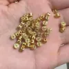 Prata S925 banhada a ouro tamanho pequeno oca cobre com contas DIY acessórios feitos à mão dourado colar pulseira com contas
