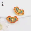 Cerradura Ruyi de Dragón y Fénix Esmalte Cloisonné con Cuentas Espaciadoras de Nube, Accesorios de Esmalte Azul Quemado para Pulseras DIY, Cadenas para Suéteres y Componentes de Pulseras