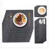 Manteles Individuales Occidentales de Fieltro Transfronterizo de Amazon, Posavasos, Bolsas para Cuchillo y Tenedor, Juego de 8 Piezas, Manteles Aislantes Lavables para Mesa de Comedor, Envío Directo
