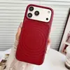 Funda Magnética con Patrón de Olas Adecuada para iPhone 17 Pro Max, Funda Protectora Anticaídas de Cuero con Textura de Lichi para Apple 16