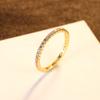 PAG &amp; MAG Anillo de diamantes de una sola pieza en plata 925 con circonita de cuatro garras, color caramelo, estilo coreano, joyería sencilla de plata