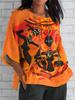 Camisa Transfronteriza Europea y Americana Amazon Rayas Cuello Redondo Imitación Lino Camiseta Ropa de Exportación Top Holgado de Manga Media para Mujer